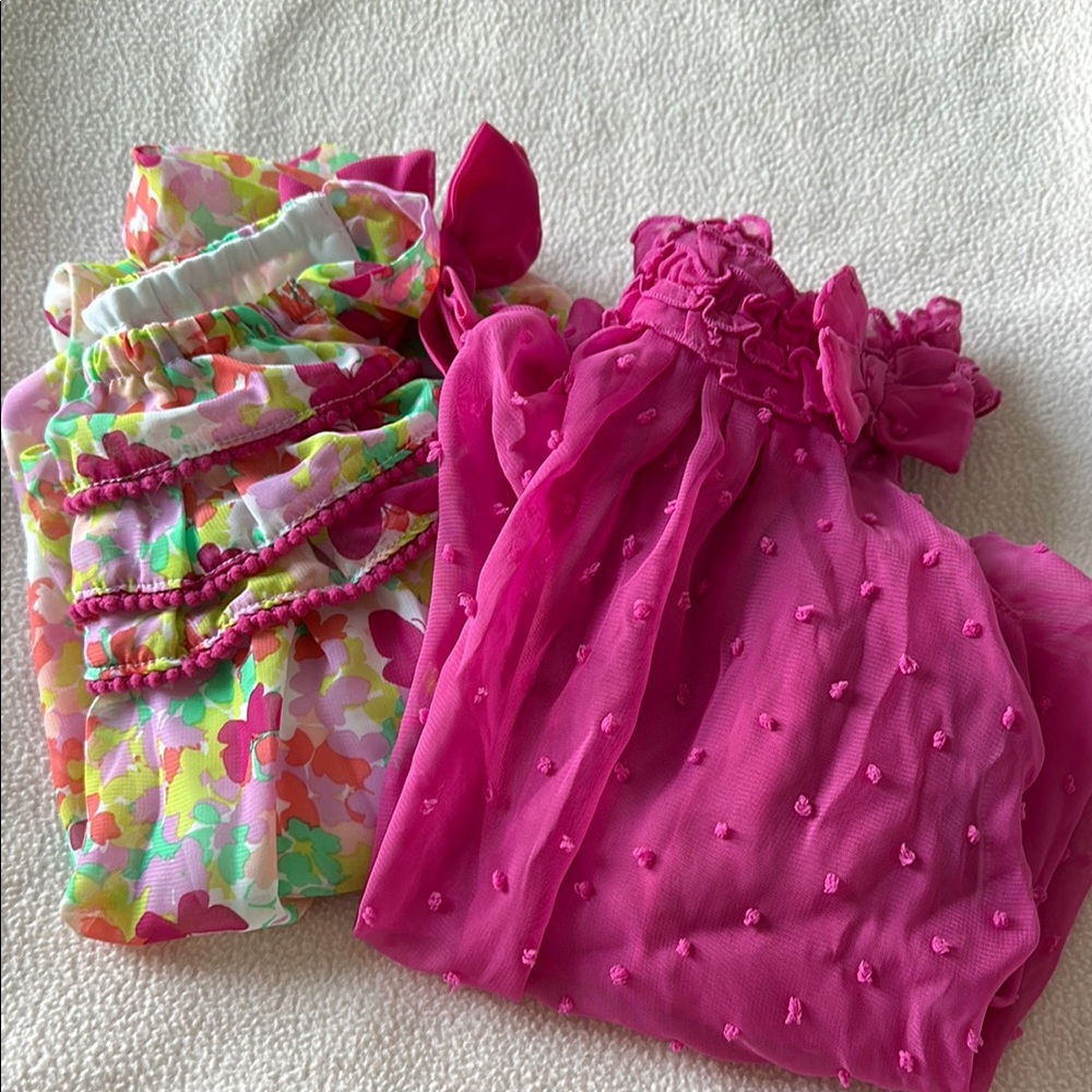 Set of 2 Rompers in bright summery colors